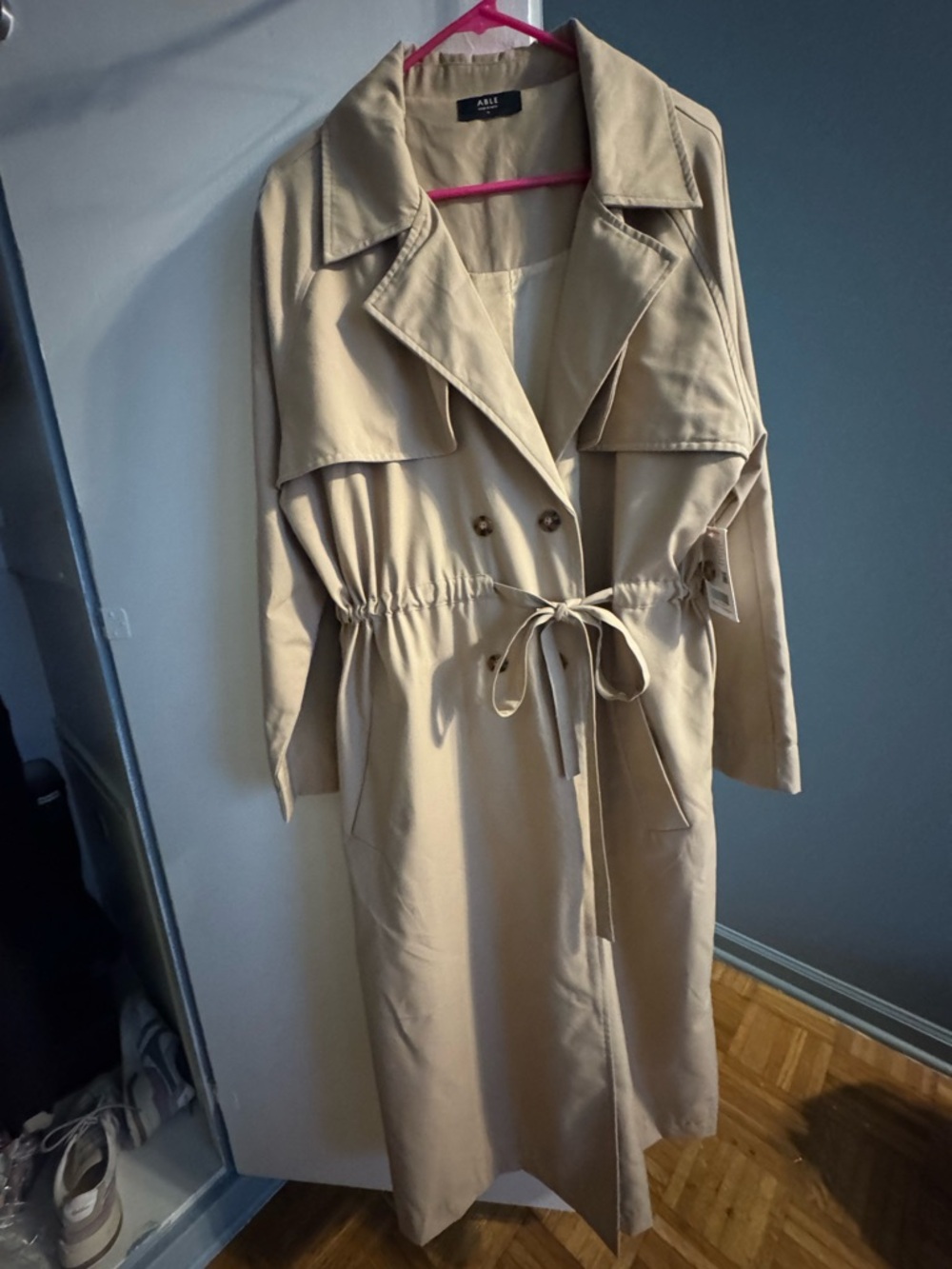 Able Kimberly Women's Trench Coat with Drawstring Waist